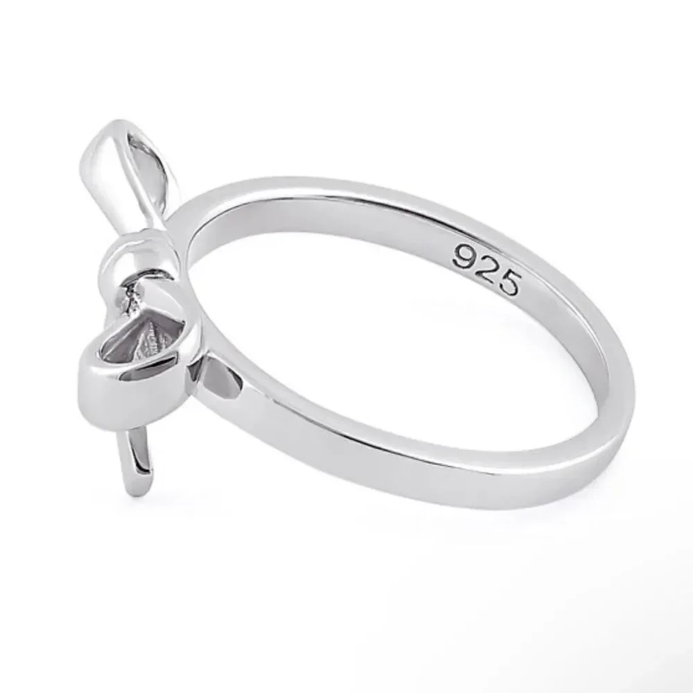 Sterling Silver Bow Ring New